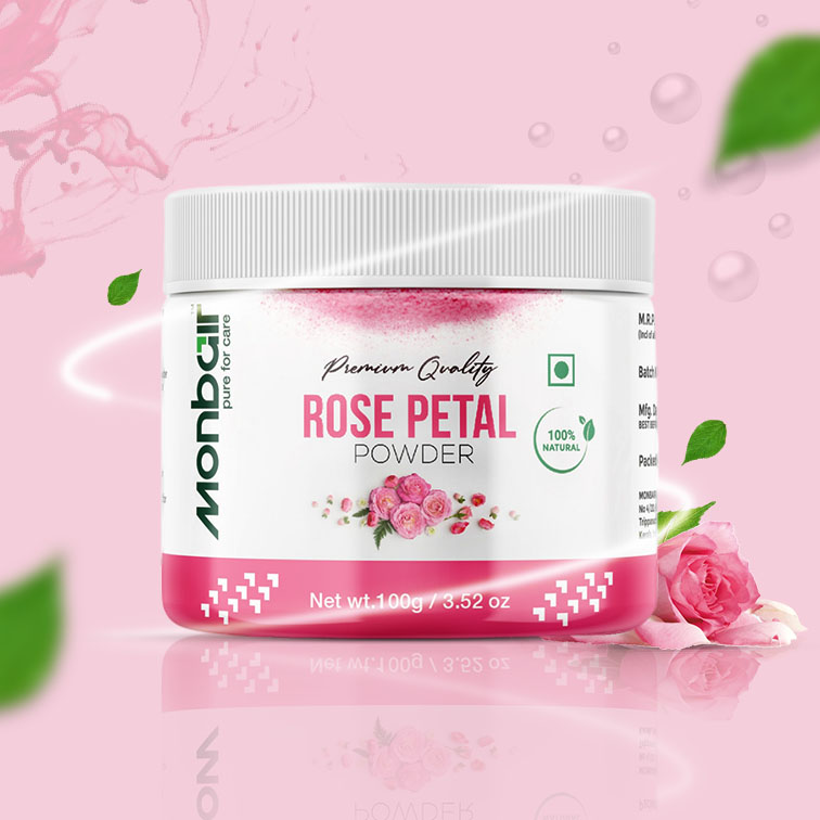 Monbair,cosmetics bag,cosmetics shop,beauty products MONBAIR Premium Quality Organic Rose Petal Powder